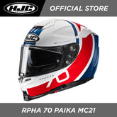 HJC CASCO RPHA 70 INTEGRALE IN FIBRA PAIKA MC21 BIANCO ROSSO BLU